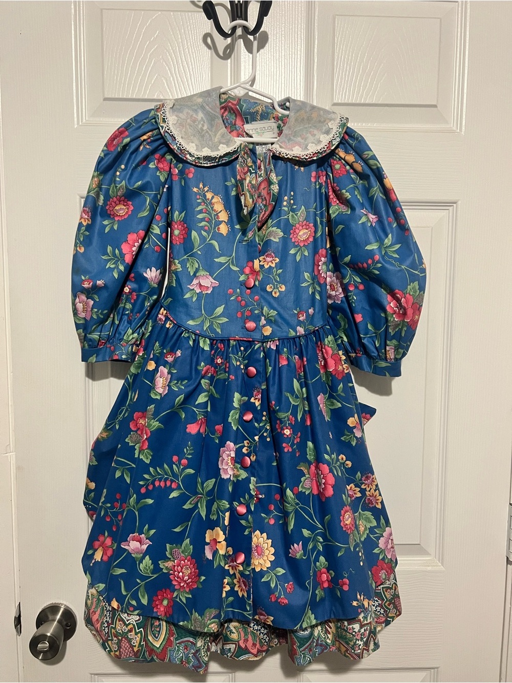 Vintage Floral Girls' Lace-Collar Mom & Me Tea Party Dress